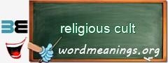 WordMeaning blackboard for religious cult